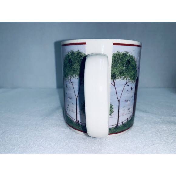 Barn Mug Warren Kimble Barns by Sakura NY 1998 Ceramic C Handle Coffee Red Cup - Picture 5 of 8